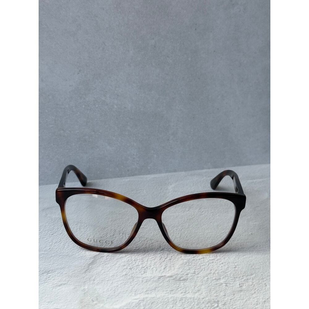 NEW Gucci GG0421O Cat Eye Eyeglasses Frames in Havana Brown - Picture 4 of 6